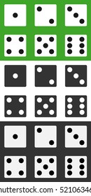 Dice, set of dices. Flat design, vector.