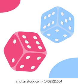 Dice, set of dices in isometry. Vector illustration of dice isolated on white background. Vector.