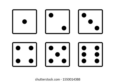Dice set icon isolated on white background. Poker casino vector illustration. Casino vegas game. Isolated vector sign symbol. Flat simple vector icon. Symbol collection. EPS 10