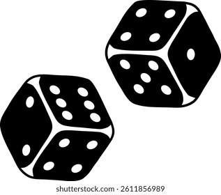 Dice, dice set, dice icon isolated on white background. Background image, postcard, vector, vector illustration.
