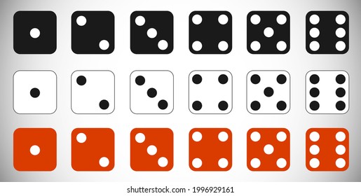 Dice. Conjunto de dados aislados sobre un fondo blanco. Vector.