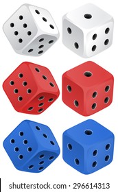 Dice set on white illustration
