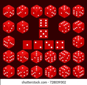 Dice, un juego de dados, juega a los dados. Diseño plano, ilustración vectorial, vector.