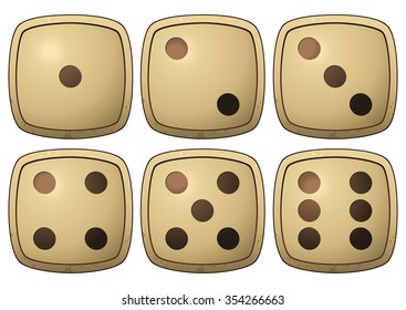 Dice Set, Vector Illustration.