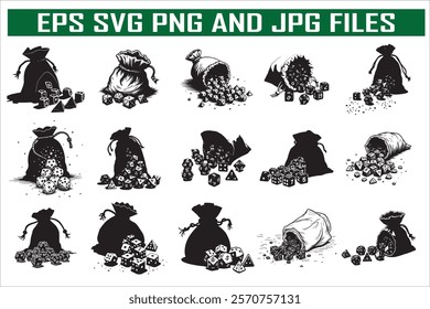 Dice Shape Silhouette Vector Collection