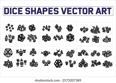 Dice Shapes vector Silhouette Collection