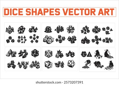 Dice Shapes vector Silhouette Collection