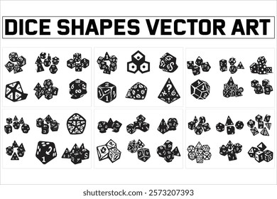 Dice Shapes vector Silhouette Collection