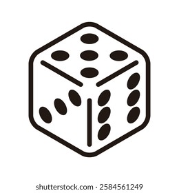 Dice showing Ace. Vector illustration of a simple white dice isometric icon