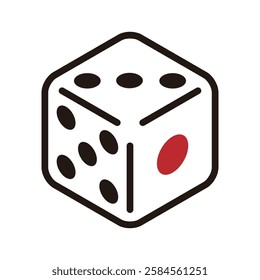 Dice showing Ace. Vector illustration of a simple white dice isometric icon