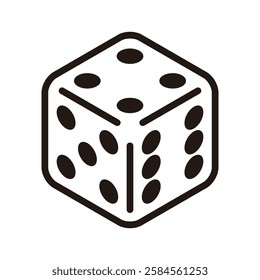 Dice showing Ace. Vector illustration of a simple white dice isometric icon