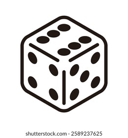 Dice showing Ace. Vector illustration of a simple white dice isometric icon