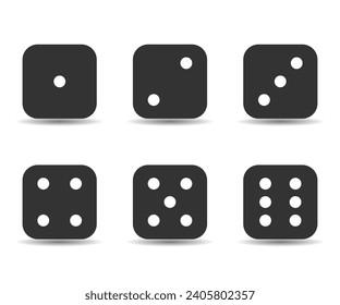 Dice sides or dice faces icon set vector  illustration