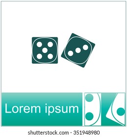Dice sign. Casino game symbol. Vector icon.