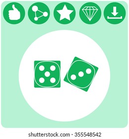 Dice sign. Casino game symbol. Vector icon.