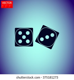 Dice sign. Casino game symbol. Vector icon.