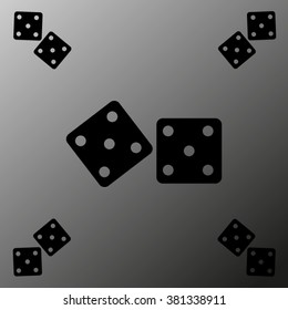 Dice sign. Casino game symbol.