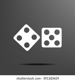 Dice sign. Casino game symbol.