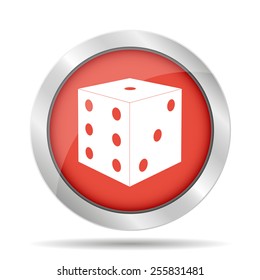 Dice sign icon. Casino game symbol. Flat illustrator Eps