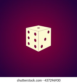 Dice sign icon. Casino game symbol. Flat design style eps 10