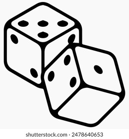 Dice sign with isolated vector