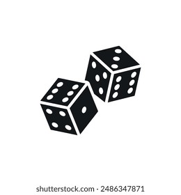 Dice simple glyph icon. Vector solid isolated black illustration.