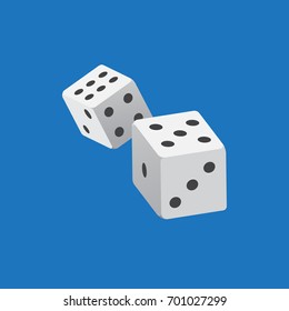 Dice. Simple vector icon. Flat design.