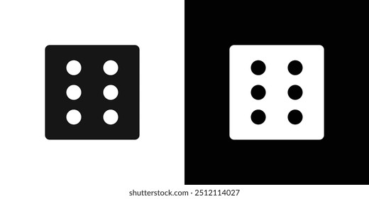 Dice Six Icon Conjunto de logotipo de Vector de arte de línea negra