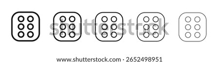 Dice Six Icon black and white vector sign