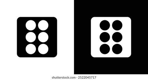 Dice Six icono de diseño símbolo de Vector simple