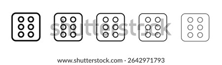 Dice Six Icon Flat design on isolated background