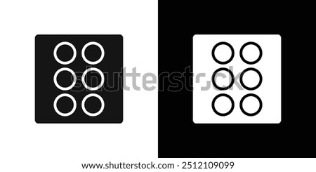 Dice Six Icon Flat fill set collection