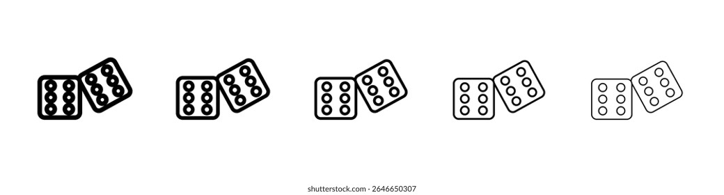 Dice Six Icon flat simple outline logo