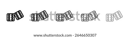 Dice Six Icon flat simple outline logo