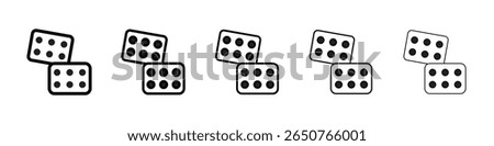 Dice Six Icon isolated vector on white background set