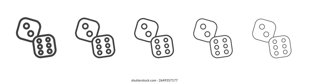 Dice Six Icon Line graphics illustration symbol