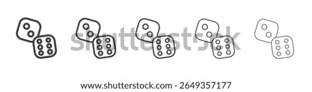Dice Six Icon Line graphics illustration symbol