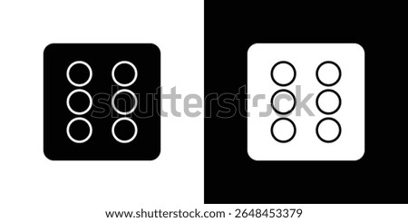 Dice six icon symbol collection. Flat vector stock illustration.