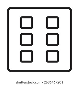 Dice Six Icon Thin line illustration