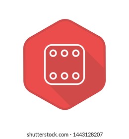 Dice Six Icon. Vector Button. Eps