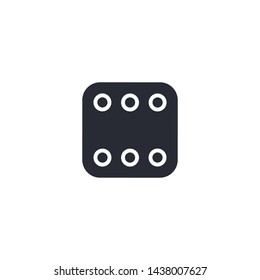 Dice Six Icon Vector Illustration Eps