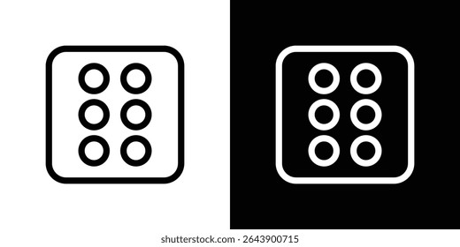 Dice six icon vector simple element illustration editable