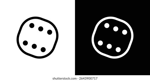 Dice six icon vector simple element illustration editable
