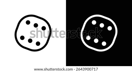 Dice six icon vector simple element illustration editable