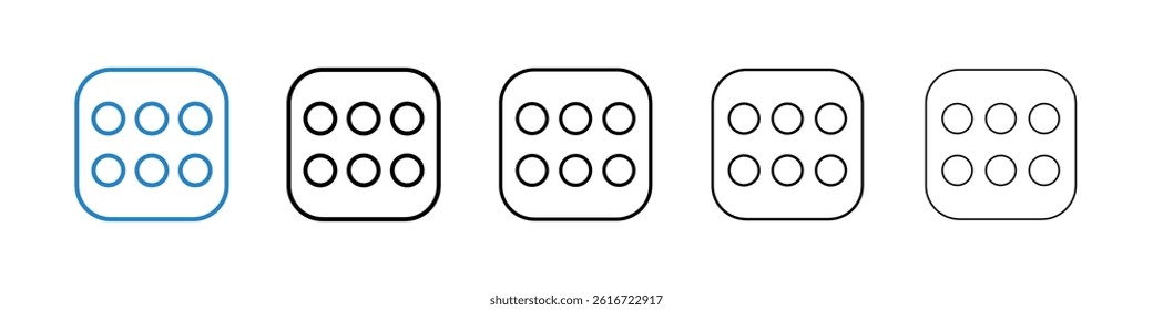 Dice six icons collection vectors for web ui