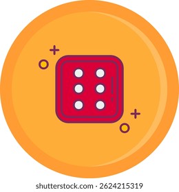 Dice six Line vector Icon Design