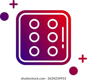 Dice six Line vector Icon Design