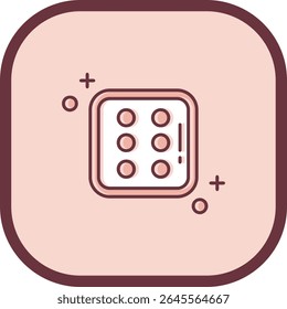 Diseño de icono de Vector de seis líneas de dados