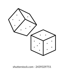 dice slot game line icon vector. dice slot game sign. isolated contour symbol black illustration