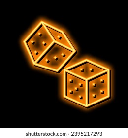dice slot game neon light sign vector. dice slot game illustration
